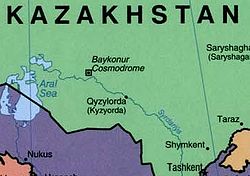 Baikonur in kazakhstan map 2000